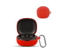 for Anker soundcore R50i / P20i Wireless Earbuds,daunke Soft Silicone Protective Cover,Skin Case with Carabiner,Full Protection,Red