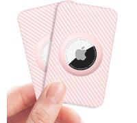 for Apple Airtags Wallet Holder 1 Pack, Ultra Thin Insert Card Case for Apple Air Tag, Carbon Fiber Airtags Card Holder for Purse, Backpack Wallet, Handbag, Clutch Bag - Black (B2-Pink 2 Pack)