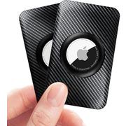 for Apple Airtags Wallet Holder 2 Pack, Carbon Fiber Ultra Thin Insert Card Case for Apple Air Tag, Airtags Card Holder for for Purse, Backpack Wallet, Handbag, Clutch Bag- Black