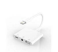 for Apple Certified for iPhone Headphone Adapter 3.5mm AUX Audio Jack and Charger Extender Dongle Earphone Headset Converter Lightning Male to USB Female OTG Cable Camera Memory Connector Kit Splitter