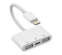 for Apple Certified Lightning Male to USB Female Adapter OTG and Charger Cable for iPhone 12 Mini max pro xs xr x se 7 8plus for Ipad A Camera Memory Stick Flash Drive Cord Converter Charging Splitter