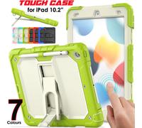 ArmourSHIELD Full Body Heavy Duty Case for Apple iPad 10.2" 2021/2020/2019 [9th/8th/7th Generation] With Folding Stand, Screen Protector & Pencil Holder - Kids Schools Work, Green