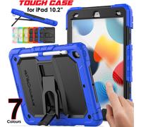 ArmourSHIELD Case for Apple iPad 10.2" 2021/2020/2019 [9th/8th/7th Generation] Full Body Heavy Duty Shockproof With Folding Stand, Screen Protector & Pencil Holder, Kids Schools Work, Blue