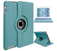 For Apple iPad 7th Gen 2019 A2197/2198 360 Degree Swivel Stand Smart Protective Cover(Turquoise)