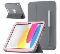 TECHGEAR D-FENCE Case For Apple iPad 11th & 10th Generation, iPad (A16) 11" 2025/10.9" 2022, Slim Shockproof Tough Rugged Protective Armour Smart Case & Stand, Schools Builders Workman Kids [Pink]