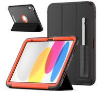 TECHGEAR D-FENCE Case for iPad 11" A16 (11th Gen 2025) & 10.9" (10th Gen 2022) - Slim Rugged Smart Case with Stand, Detachable Cover, Pencil Holder, Screen Protector, Trolley Friendly, Shockproof