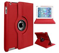 For Apple iPad Air 2/2nd Generation 2014 A1566 A1567 360 Degree Swivel Stand Smart Protective Cover(Red)