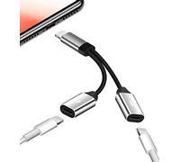 for Apple MFI Certified Headphone Adapter Lightning to Audio Jack Charger Extender Earphone Charging Splitter Compatible with iPhone 11 12 pro max xs xr x se2 7 8plus for iPad Air Cord Cable Converter
