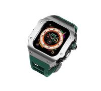 For Apple Watch Ultra 49MM Titanium Alloy RM Mod Case with Fluorine Rubber Band Modification Kit Set s and Metal Bezel for iWatch Ultra