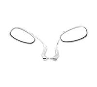 For Aprilia For Mondial HPS 125 300 Motorcycle Chrome Retro Handle Bar End Oval Rearview Side Mirror E9(Chrome)