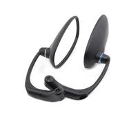 For Aprilia For Mondial HPS 125 300 Motorcycle Chrome Retro Handle Bar End Oval Rearview Side Mirror E9(Black)