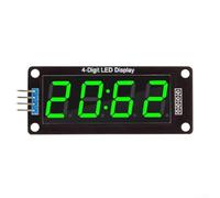 For Arduino-compatible 0.56 inch 4-digit digital LED clock display with For TM1637 chip and 8-level grayscale adjustment via two-wire interface (Green)
