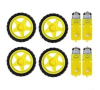 For Arduino Compatible Tire Wheel Kit 4 DC Reduction Motors Designed for Intelligent Robot Cars and Educational Use