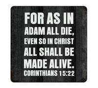 For As in Adam All Die, Even So in Christ All Shall Be Made Alive Funny Novelty Metal Signs Personalized Gate Wall Art Plaques Wall Decor Garage Signs for Shop Backyard Coffee Bar 12x12 Inch