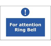 For attention Ring Bell self-adhesive vinyl sign - 15 x 20 cm