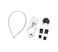 For ATV Street Bikes Motorcycle Handlebar Lock Handlebar Brake Handle Solid Lock Steel Disc Lock(White)