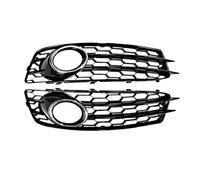 For Audi A3 8P S-Line 2009 2010 2011 2012 Car Front Bumper Fog Light Lamp Grille Grill Cover Mesh Left Right 8P0807682 Hood front Grill(Silver Ring Sports)