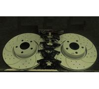 FOR AUDI A6 A8 S8 FRONT PERFORMANCE DRILLED GROOVED BRAKE DISCS & BRAKE PADS SET