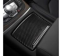 For Audi A6 S6 C7 A7 S7 4G8 2012-2018 Real Carbon Fiber Sticker Center Console Cup Holder Frame Panel Cover Drink Holder Interior Accessories (black)
