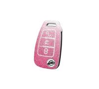 For Audi Q2 Q3 Q5 Q7 Q8 SQ5 A1 A3 8P A4 A5 A6 C7 A7 S3 S7 S8 R8 TT RS3 RS6 ABS Rhinesto Car Key Case Cover Shell Fob Accessories(Audi-C10-Pink)