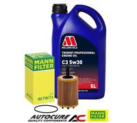 FOR AUDI Q5 2.0 TDI 143 170 8R MANN OIL FILTER SERVICE KIT 5L MILLERS OIL