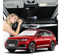 for Audi Q7 SUV 2016-2024 2025 Windshield Sun Shade - 4 Layers Car Sunshades for Front Windows Shade Cover Custom Fit Q7 Sun Visor 240T Retractable Shade Blocks UV Rays Car Accessories