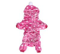 for Autumn Winter, for Pet Clothes, Jump Suit Warm Pajamas, for Dogs Cats Small Animals (Pink white dots)