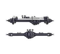 For Axial For SCX10 II VS4-10 1/10 RC Crawler For Rock Trucks Parts Aluminum Piece Construction Front Rear Offset Straight Axle Set RC Axles(Black,Front Rear)