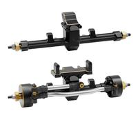 For Axial For SCX24 DB C10 For JLU For Gladiator For Bronco 1/24 RC Crawler Car +5mm Extended Axle With 50° Steering Angle Brass Knuckles RC Axles(Black)