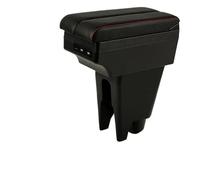 For Aygo For Bj Car Armrest Box USB Charging Double Layer Center Storage Box Interior Replacement Accessories Armrest Box Cover(C black black line)