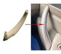 for B-MW X5 X6 Door Handle, Interior Door Handle Inner Bracket Right Front/Right Rear Passenger Side Door Armrest Trim for B-MW E70 E71 E72 (Right, Beige)