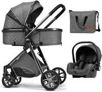 for Babies for Bassinet Travel Stroller 3-in-1 Luxury Stroller for Babies and Toddlers Easy to Fold Strollers, with Mommy Bag Rain Cover D