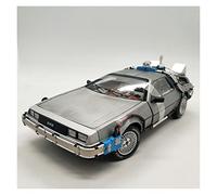 For Back To The Future Vehicle 1 18 Die-cast Alloy Part 3 Time Machine DeLorean DMC-12 Car Model Collectible Simulation Vehicle Playset