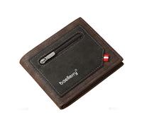 For Baellerry Synthetic Leather Men Short Wallet Large Capacity Multicard Slot Zipper Wallet Designe
