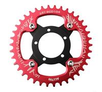 For Bafang 01/02 Drive Motor Chainring Adapter 4042T for Electric Bicycle 104BCD Sprocket Wheel Aluminum Alloy Component (Red 38T)