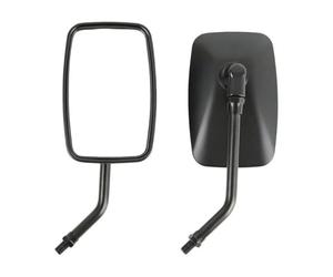 For Bajaj For Discover 125 Black 10MM Universal Motorcycle Rear View Mirrors Thread Black Rectangle Side Mirror Scooter ATV 1 Pair
