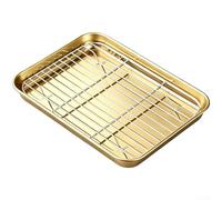 for Baking Sheet with Wire Rack Sheet Pan with Rack Set, Stainless Steel Cookie Sheet Pan Tray with Cooling Rack for Oven Use, Dishwasher Safe(26 * 20cm)