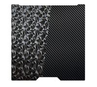 for Bambu Lab H2D/H2S Build Plate（with QR Code）355x346mm Double Sided PEO PET Hotbed Flexible Removable Spring Steel Heated Bed Platform for Bambus H2D 3D Printer(Carbon Fiber + Small Diamonds)