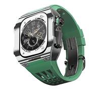 For Band 8 7 6 5 4 SE 44/45mm Series, Luxury Watch Band Modification Kit, Carbon Fiber Case fluororubber Strap, Suitable for IWatch DIY Upgrade