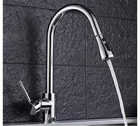 for Bar Farmhouse Commercial, Faucet Pull Out Kitchen Handle Single Hole 360 Rotate, Copper White/Nickel/Gold Swivel Sink Mixer Tap