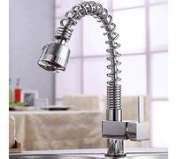 for Bar Farmhouse Commercial, Spring Faucets, Kitchen Sink Single Lever Rotatable Spout Faucet, Hot Cold Water Mixer Tap, Pull Down Rotatble Style The New