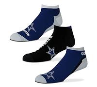 For Bare Feet Dallas Cowboys Flash Ankle Socks 3-Pack Set