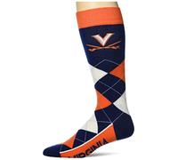For Bare Feet FBF Unisex's Argyle Line Up Dress Crew Sock, Team Color, One Size