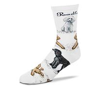 For Bare Feet FBF Women's Originals Novelty Dog Socks, Poodle Poses, Medium