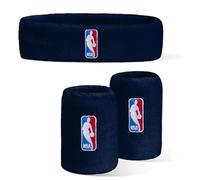For Bare Feet NBA Classic LOGOMAN Headband & Wristband 3 Pack Navy OSFM