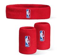 For Bare Feet NBA Classic LOGOMAN Headband & Wristband 3 Pack Red OSFM