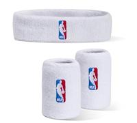 For Bare Feet NBA Classic LOGOMAN Headband & Wristband 3 Pack White OSFM