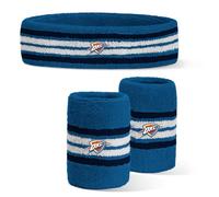 For Bare Feet NBA Oklahoma City Thunder Officially Licensed Team Logo Headband & Wristband Combo Pack Team Color OSFM