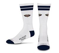 For Bare Feet NBA White Stripes Crew Sock LARGE