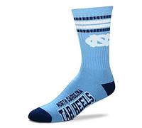 For Bare Feet NCAA 4 Stripe Deuce Crew Youth Socks-North Carolina Tar Heels-Youth